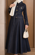 BELTED DENIM SKIRT SET