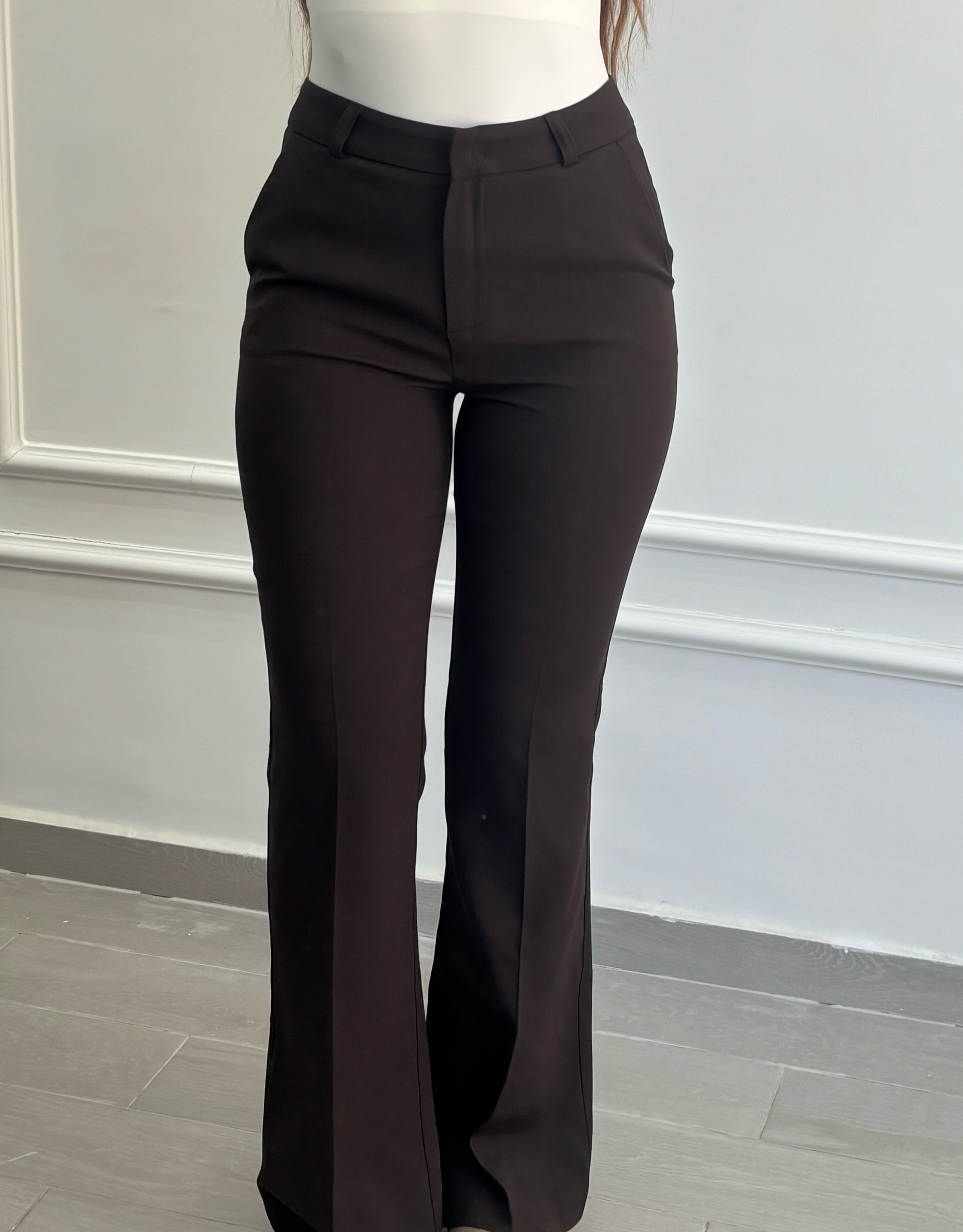 DARK BROWN TAILORED PANTS